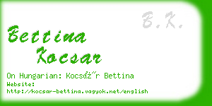 bettina kocsar business card